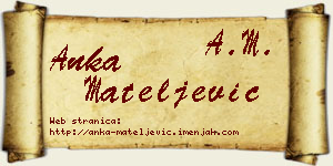 Anka Mateljević vizit kartica
